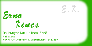 erno kincs business card